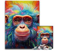 Colorful Gorillas 1000 Piece Jigsaw Jigsaw Puzzles for Adults Brain-Challenging DIY Decorative Game, Family Interactive Toy 50x75CM/19.68x29.52inch