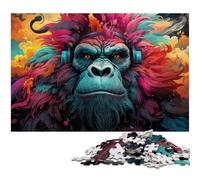 Colorful Gorillas 1000 Piece Jigsaw Puzzle Difficult Puzzles for Adults for Teenagers, Family Game Night, Brain-Challenging Gift Idea 26X38CM/10.23x14.96inch
