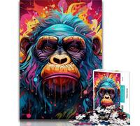 Colorful Gorillas Jigsaws Puzzles 1000 Pieces for Adults Gifts,Challenging Family Activity Games DIY Toy for Home Wall Decor Gifts (50x75cm)