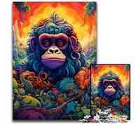 Colorful Gorillas Puzzles for 1000 Piece Impossible Jigsaw Puzzles for Adults Family Activity, Brain Teaser, Home Decor, 26X38CM/10.23x14.96inch