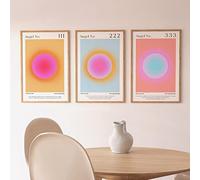 Colorful Gradient Aura Angel Numbers Poster Sets for Room Aesthetic Inspirational Quotes Canvas Wall Art Paintings Abstract Minimalist Y2k Style Room Wall Decor for Bedroom Office 12x16in Unframed