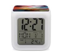 Colorful Gradient Clouds Digital Alarm Clock Funny 7 Color Change Night Alarm Light Clocks for Sleep Sport Use