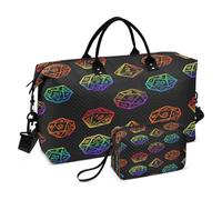Colorful Gradient Dice Carry on Weekender Overnight Bag Gym Bag with Toiletry for Business Trips Foldable