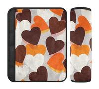 Colorful Gradient Heart Khaki White 2 pcs car Shoulder Strap pad, Release Stress to Your Neck and Shoulders, Seatbelt Cover for Bag Most Cars SUV 10x7.7 in forro para cinturon de
