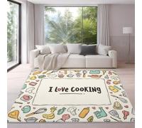Colorful Graffiti Area Rug 80 x 150 cm - Non Slip Washable Minimalist Soft Cooking Rugs for Bedroom, Printed Carpet Design Indoor Carpet for Kids, Soft & Resistant Floor Decor