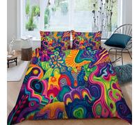 Colorful Graffiti Duvet Cover California King, Abstract Texture Bedding Set 3D Print Microfiber Modern Pattern Comforter Cover, Quilt Cover with 2 Pillow Sham, 104" x 98" (Dz4248)