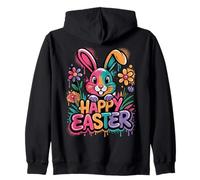 Colorful Graffiti Easter Bunny Happy Easter Spring Celebrat Zip Hoodie