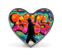 Colorful Graffiti Wall Lapel Pin Heart Metal Brooch Pin with Secure Pinback Fashion Button Badge for Clothing, Hats, Bags Decoration