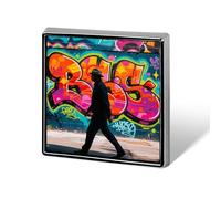 Colorful Graffiti Wall Lapel Pin Square Metal Brooch Pin with Secure Pin Back Fashion Button Badge for Clothing, Hats, Bags Decoration