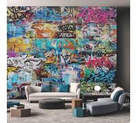 Colorful Graffiti Wallpaper for Living Room, Abstract Street Art Wall Mural for Bedroom, Non-Woven Photo Wallpaper Home Decor 400X280cm, Wall Decoration D1