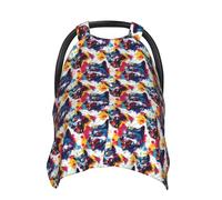 Colorful Graffiti Wolf Head Print Baby Car Seat Covers, Breathable Nursing Cover Breastfeeding Cover, Stroller Covers, Multi-use Infant Carseat Canopy, Baby Boys Girls Newborn Essentials