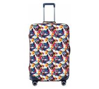 Colorful Graffiti Wolf Head Print Travel Luggage Covers, Washable Suitcase Covers Protector for Luggage 18-32 Inch High Elasticity, Black, X-Large