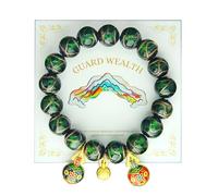 Colorful Gray Glaze Bracelet for Men and Women - Imperial Palace-Style Gold-Swallowing Beast Family Guardian Jewelry, Ancient Oriental Glazed Beads for Good Luck & Abundance Flow, Energy-Balancing