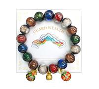 Colorful Gray Glaze Bracelet for Men and Women - Imperial Palace-Style Gold-Swallowing Beast Family Guardian Jewelry, Ancient Oriental Glazed Beads for Good Luck & Abundance Flow, Energy-Balancing