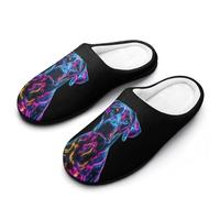 Colorful Great Dane Dog Cotton Slipper Anti-Skid Comfortable Cozy Plush Slippers Indoor House Closed Toe Shoes 11-12(42-43)