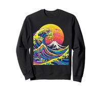 Colorful Great Wave With Mt Fuji Japanese Japan Art Sweatshirt