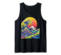 Colorful Great Wave with Mt Fuji Japanese Japan Art Tank Top