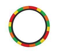 Colorful Grid Print Steering Wheel Cover - Car Accessories, Black Steering Wheel Easy Install