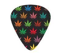Colorful Guitar Picks with Cannabis Leaf Print 12pcs for Electric Guitar Ukulele Accessories for Girls