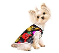 Colorful Guitar Print Comfortable Pet Vest, Sleeveless Breathable Top, for Small Puppy Kitten Daily Wear