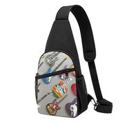 Colorful Guitars 1 Printed Chest Bag Sling Bag for Men Women, Outdoor Crossbody Fanny Packs Hiking Chest Packs Sport Daypacks