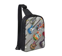 Colorful Guitars 1 Printed Chest Bag Sling Bag for Men Women, Waterproof Crossbody Backpack Men Bag for Runner Workout Hiking Cycling Travel