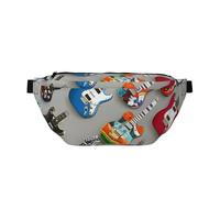 Colorful Guitars 1 Printed Waist Bag Adjustable Bum Bag Lightweight Travel Waist Fanny Pack Belt for Walking Cycling Hiking Travel