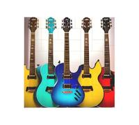 Colorful Guitars Print Building Brick Block Puzzle Square Creative Building Blocks Jigsaw Home Desk Decor