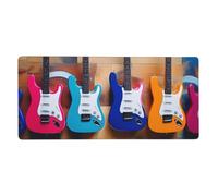 Colorful Guitars Print Large Gaming Mouse Pad (90x40cm / 36x16in) Extended Desk Mat for Gaming & Work