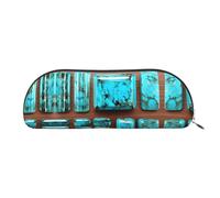 Colorful Guitars Print Receive Bag Makeup Bag Cosmetic Bags Travel Storage Bag Toiletry Receive Bags Pencil Case Pencil Bag, Bright Aqua Blue Turquoise, One Size