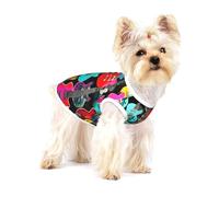 Colorful Guitars print Tshirts for Small Dogs Dog's Fashion Shirt Breathable Sleeveless Shirts for Small Dogs