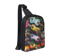 Colorful Guitars Printed Chest Bag Sling Bag for Men Women, Waterproof Crossbody Backpack Men Bag for Runner Workout Hiking Cycling Travel