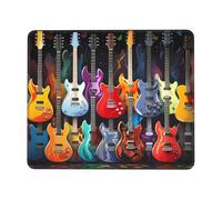 Colorful Guitars Printed Gaming Mouse Mat 7.9 X 9.5 in - Laptop Mouse Pad, Computer Mousepad, Rubber Desk Mat