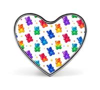 Colorful Gummy Bears Candies Sweet Heart Shape Badge Button Pins Brooches