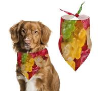 Colorful Gummy Bears Candy Dog Bandana Pet Scarf for Small Medium Large Dogs Triangle Bibs Photo Prop Gift