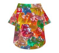 Colorful Gummy Bears Cute Pet T-Shirts Dog Shirt Clothes Funny Beach Pullover Cat Sweatshirt For Small Pets M