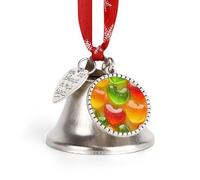 Colorful Gummy Candies Heart Christmas Bell & Sleigh Bells for Tree Decoration Hanging Ornaments Festive Decor Love Bell