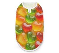 Colorful Gummy Candies Heart Dog Shirt for Dogs & Cats Soft Breathable Pet Vest T Shirt Lightweight Dog Tank Top M