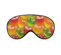 Colorful Gummy Candies Heart Lightweight Sleep Masks Funny Blocking Eye Mask for Sleeping with Adjustable Strap
