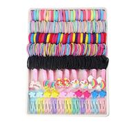 Colorful Hair Accessories - Multi Color Tie Holders Ponytail Holder Set Bands For Little Girls Elastic Curls Fashion Hair Styling Tools | Fashion Kit With Scen