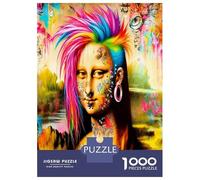 Colorful Hair Face Art 1000pc Premium Jigsaw Puzzle Vibrant Pop Expression Puzzle for Adults Sturdy Cardboard Couple Puzzle Partners Ultra Difficult Home Activity 70x50cm/1000pc