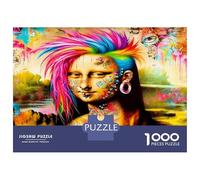 Colorful Hair Face Art 1000pc Puzzle for Adults Vibrant Pop Expression Jigsaw Puzzle Set Sturdy Cardboard Couple Puzzle Partners Ultra Difficult Home Activity 52x38cm/1000pcs