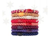 Colorful Hair Ties for Thick Hair, Grab & Go Ponytail Holders, 8 Pack, Morocco Jewel Tone, Thick No-Crease Bands with Strong Hold, Damage-Free, Vibrant & Rich | L. Erickson