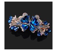 Colorful Hairpin Crystal Butterfly Spring Hairpin Zircon Alloy Top Clip Horizontal Clip Elegant Women's Fashion Hair Jewelry(FJ069-4)