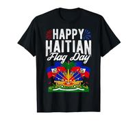 Colorful Haitian Emblem for Happy Flag Day Celebration Value Graphic T-Shirt