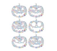 Colorful Halloween Pumpkin & Ghost Window Static Cling Sun Catcher Decoration Stickers Boy (A, 30X22X1cm)