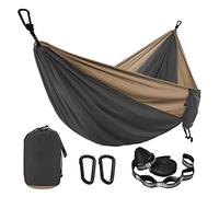 Colorful Hammock, Camping Double Hammock, 1200 Lbs Hammock, Outdoor Swing Hammock, Breathable Braided Rope Hammock (Dark Grey And Khaki)
