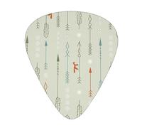 Colorful Hand Drawn Art With Boho Style Arrows 12 Pcs Guitar Picks, 0.46mm/0.71mm/0.96mm Thickness, Guitar Plectrum With Storage Case For Acoustic-Electric Guitar Ukulele Bass