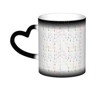 Colorful Hand Drawn Art With Boho Style Arrows Heat Sensitive Custom Coffee Mug Color Changing Mug In The Sky, Pattern Printed Unisex