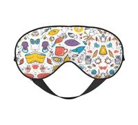 Colorful Hand Drawn Feathers On White Print Soft Eye Mask â€“ Comfortable Sleep, Elastic Nighttime Shade, Eye Covers for Travel, Meditation